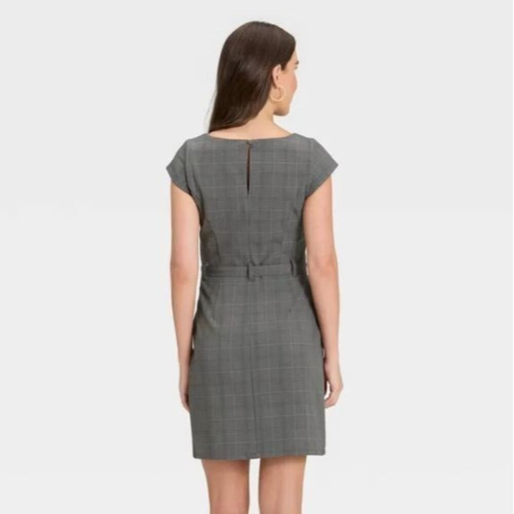 Women's‎ Tailored Mini Dress Large A New Day Gray Plaid New - Picture 3 of 12